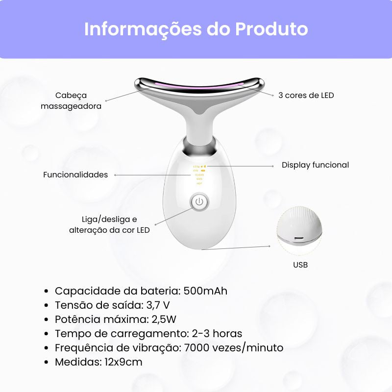 Massageador facial anti-envelhecimento- Rejuvenesça sua pele em casa com alguns minutos por dia