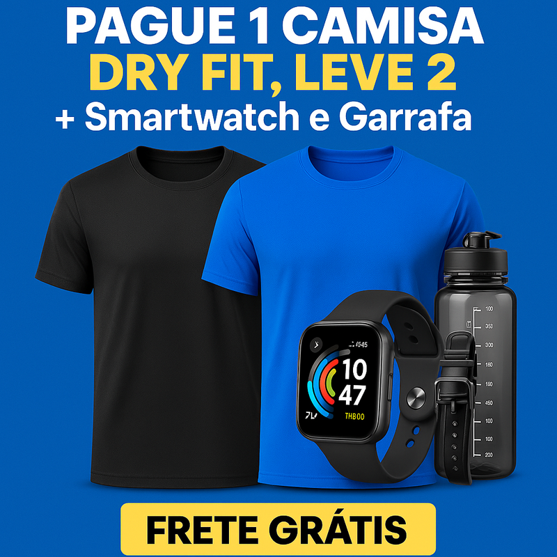 LEVE 2 PAGUE 1 CAMISA FIT + BRINDE E FRETE GRÁTIS
